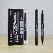 爱好3191小双头记号笔油性，绘画勾线笔黑色两用标记，笔大头笔黑水笔