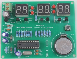 六位数字钟套件(钟套件，)at89c2051时钟套件，数字电子钟套件电子制作散件