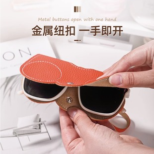 便携式女墨镜盒太阳眼镜夹保护套眼镜收纳包随身时尚近视眼镜盒