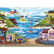 印花纯棉dmc十字绣客厅卧室餐厅，欧式风景油画，美丽的海边小城