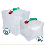 直供户外折叠水袋10L/20L野营便携手提饮水袋自驾储水桶车载透明