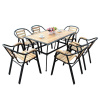美式复古户外桌椅咖啡厅奶，茶店铁艺实木桌椅，组合简约创意餐桌椅