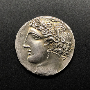 奖励学生的小礼物，迦太基女神坦尼特飞马，银币世界历史罗马古币吊坠