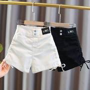 女童白色短裤夏季薄款外穿2023新牛仔中大童装小女孩儿童网红炸；