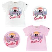 24夏款日系中小女童儿童装全棉卡通小熊冰淇淋短袖裙粉色白色T恤