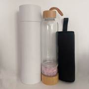 水晶能量石玻璃杯 竹盖大容量分离杯碎石杯杯 高硼硅玻璃水瓶
