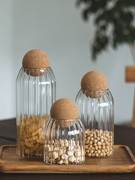软木塞玻璃储物罐咖啡豆储存罐，家用干果杂粮茶叶，香料收纳玻璃瓶