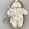 韩版婴儿连体衣秋冬装女宝宝公主棉服，外套爬服新生儿夹棉加绒哈衣
