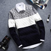 冬天长袖针织T恤青少年韩版修身男装毛衣体恤学生加厚衣服外套潮