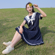 少女连衣裙中学生夏装学生海军，领2023夏季少女装高中生学日系院风