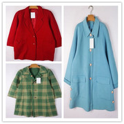 vintag日本古着复古经典羊毛大衣，糖果色通勤双面，羊绒呢子外套a3