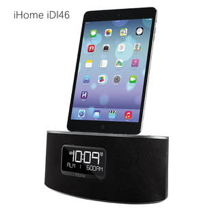 iHomeiDl46苹果底座音箱双闹钟可扩展蓝牙大屏数显收音机HiFi音质
