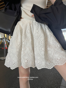 superniniyy很好穿的小心机，100%全棉白色蕾丝，裙宽松显瘦短裤裙裤