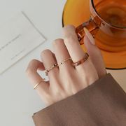 2023年潮套装戒指女复古树脂装饰叠戴食指戒小众古风闺蜜指环