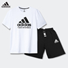adidas阿迪达斯运动套装男 夏休闲宽松跑步短袖t恤短裤两件套