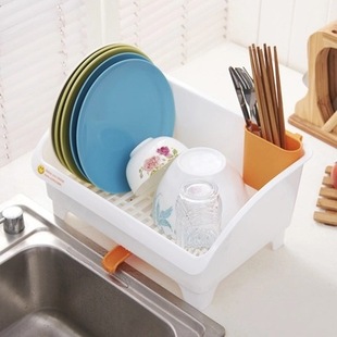 日式沥水碗架碗碟滴水架塑料，角架厨房厨具，可排水碗盆收纳置物架