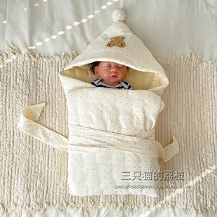 新生婴儿包被春秋款初生产房，用品纯棉抱被宝宝，夏季空调房包单盖被