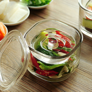 日本泡菜坛子家用玻璃加厚腌菜罐，酸菜缸密封罐子瓶子厨房压石腌制