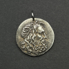 古希腊银币镀银打孔国外硬币项链，海神海皇波塞冬手办双鱼星座礼物