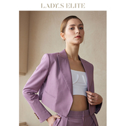 LadySElite/慕裁 紫色短款西装外套女2023气质显瘦高端西服套装