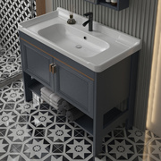 卫生间洗手盆柜组合落地式浴室柜，组合陶瓷一体，盆小户型全铝洗手盘