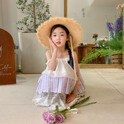 柒号童仓女童韩版设计感蛋糕裙吊带裙夏装，时髦甜美公主裙潮