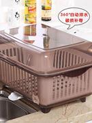 茶花厨房装碗筷收纳盒放碗箱家用大号带盖水槽沥水碗架碗碟收纳架
