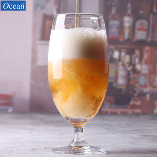 泰国ocean进口高脚玻璃杯，啤酒杯玻璃果汁，杯奶昔杯矮脚饮料杯