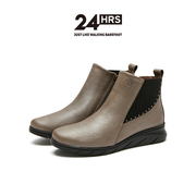 24Hrs西班牙24小时进口女士质感小牛皮短靴 舒适厚底时装靴H25835