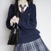 铭弘学院制服2024秋冬新款套头校供长袖jk毛衣女针织衫外套学院风