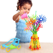onshine800片聪明棒塑料几何形状拼插玩具，益智积木创意玩具