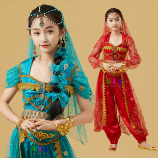六一儿童印度舞演出服幼儿，民族舞蹈茉莉公主，新疆舞肚皮舞表演服装