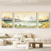 客厅装饰画现代简约高档沙发背景墙挂画手绘油画高级感山水风景画