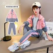 女童春装两件套2022韩版洋气，中大童装女孩网红春秋儿童套装潮