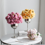 仿真小牡丹花束干花假花摆设，家居客厅茶几摆花装饰塑料花花艺摆件