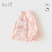 Hello Kitty联名戴维贝拉女童长袖T恤2024春装儿童宝宝打底衫