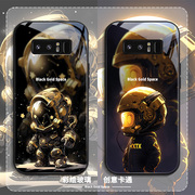 适用三星Note8手机壳黑金宇航员galaxynote8钢化玻璃保护套高级感N9508男款SM-N9500全包女时尚Samsungnote8