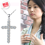 s925美式纯银十字架项链韩版时尚气质锁骨链女吊坠银饰品刻字