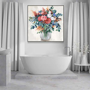 北欧卫生间装饰画防水浴室免打孔挂画植物花卉餐厅酒店温馨壁画