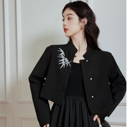 唐装女装中国风年轻款中式盘扣，上衣国风套装黑色连衣裙新中式外套