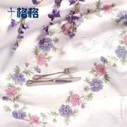 法国DMC十字绣套件 家居用品 客厅 浪漫粉蓝雏菊长条桌旗桌布