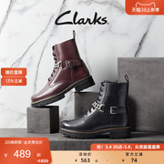Clarks其乐女鞋秋冬马丁靴女厚底增高潮流复古朋克防滑百搭时短靴