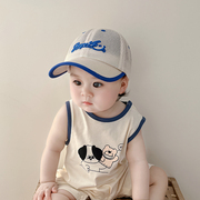 宝宝帽子夏季薄款婴儿遮阳帽男童鸭舌网帽透气凉帽棒球帽女童防晒