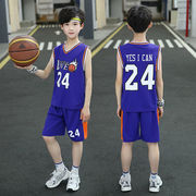 儿童套装夏装童装男女童中大童运动球服24号科比，篮球服小学生队服