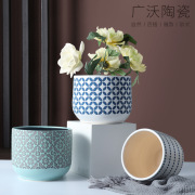 陶瓷花盆套装创意欧式绿植花器摆件浮雕个性水培，家居装饰花盆陶瓷