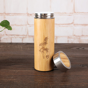 纯竹子水杯保温杯竹杯送礼个性，创意竹制品泡，茶杯随身杯杯身刻字