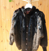 高端出口原单安哥拉浓密长兔毛，奢华狐狸毛条，蝙蝠开衫毛衣外套