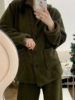 韩国睡衣澳粒绒慵懒加厚长袖，长裤男女士纯色，ins毛绒秋冬情侣套装