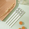 熊猫果奈2023筷子陶瓷筷子，碗套装一人家用儿童筷子公筷商用