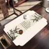 古风古典桌垫山水中式长方形，吸水硅藻泥茶高端桌旗防滑泡茶防烫